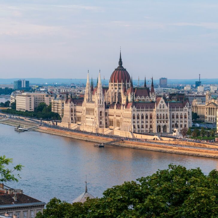 budapest parliament building and danube river